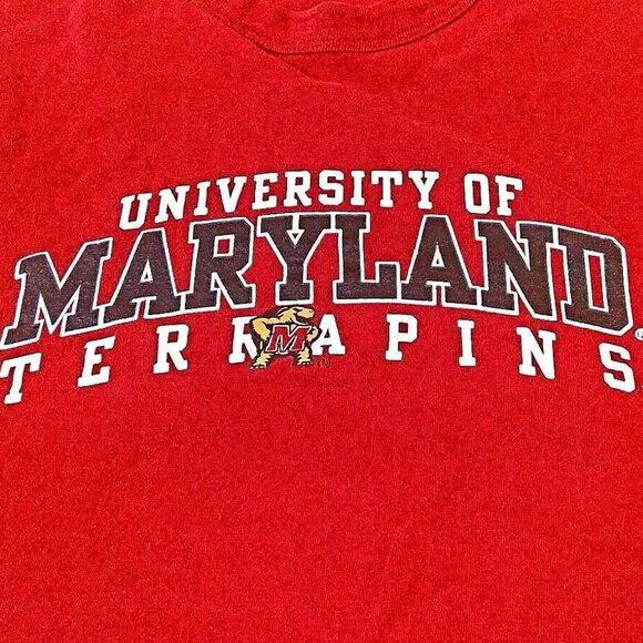 Russell Athletic University of Maryland Terrapins T Shirt L Red Logo Terps MD - Picture 2 of 6